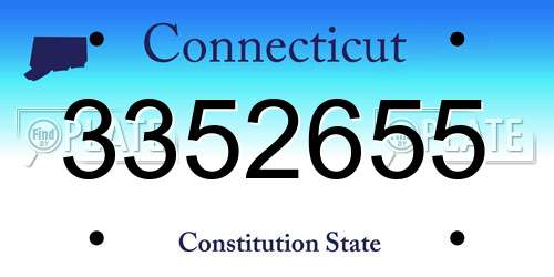 3352655 Connecticut License Plate