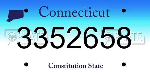 3352658 Connecticut License Plate