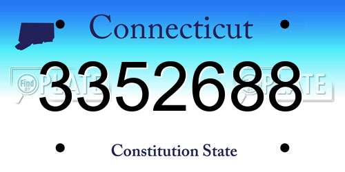 3352688 Connecticut License Plate