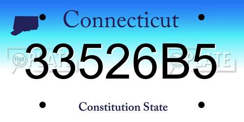 33526B5 Connecticut License Plate