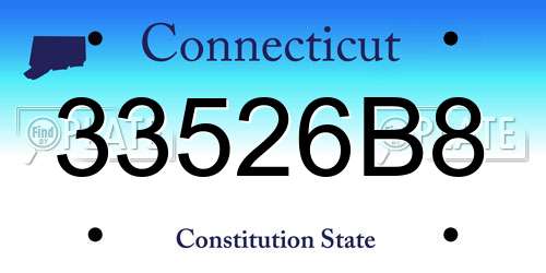 33526B8 Connecticut License Plate