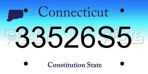 33526S5 Connecticut License Plate