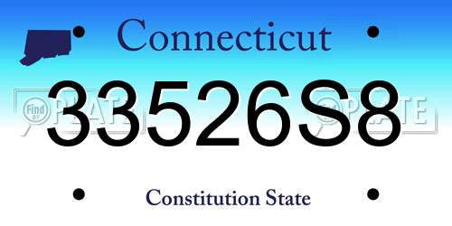 33526S8 Connecticut License Plate