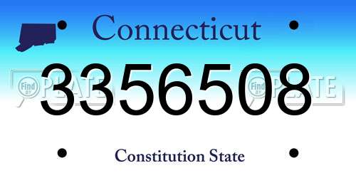 3356508 Connecticut License Plate