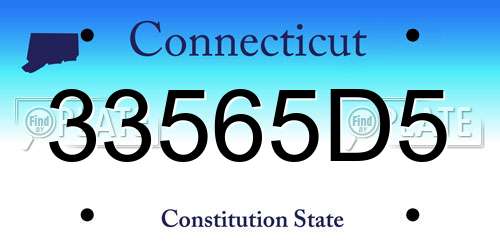 33565D5 Connecticut License Plate