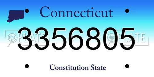 3356805 Connecticut License Plate