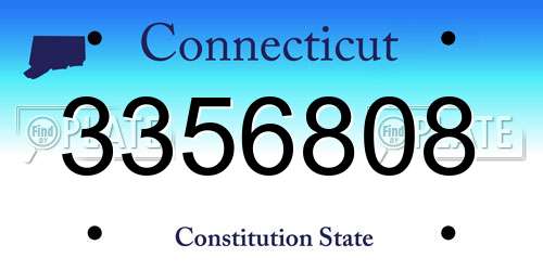3356808 Connecticut License Plate