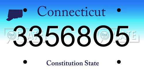 33568O5 Connecticut License Plate