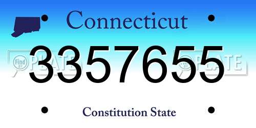 3357655 Connecticut License Plate