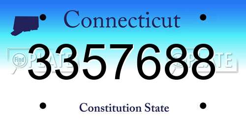 3357688 Connecticut License Plate