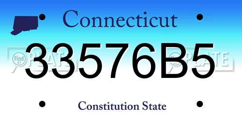 33576B5 Connecticut License Plate