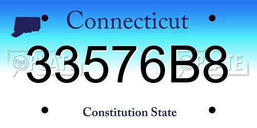 33576B8 Connecticut License Plate