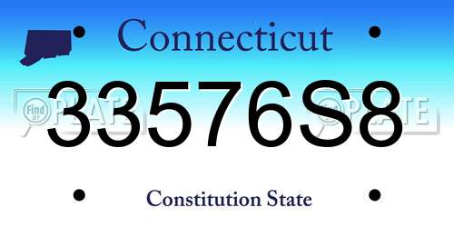 33576S8 Connecticut License Plate