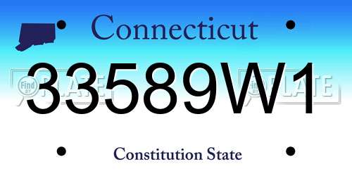 33589W1 Connecticut License Plate