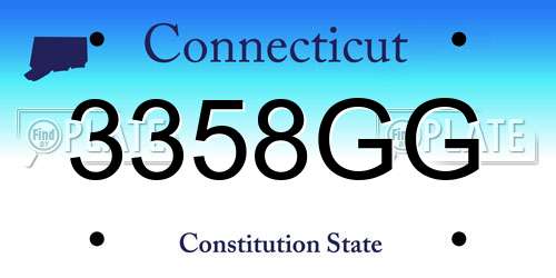 3358GG Connecticut License Plate