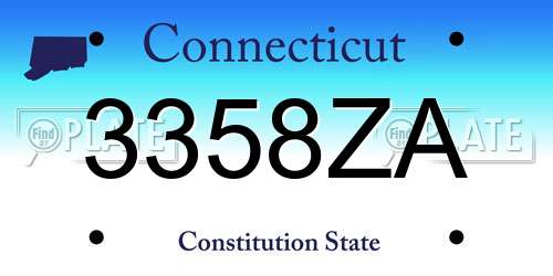 3358ZA Connecticut License Plate