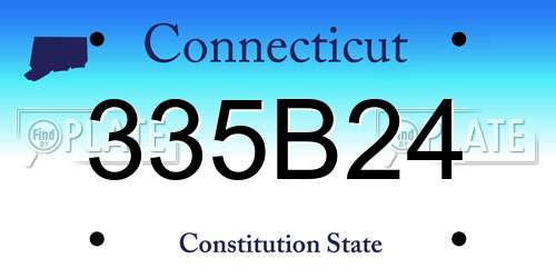 335B24 Connecticut License Plate