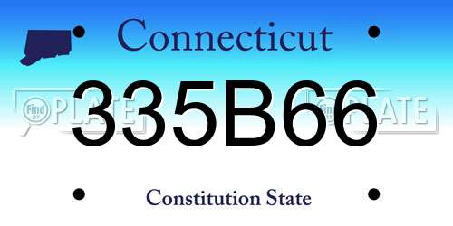 335B66 Connecticut License Plate