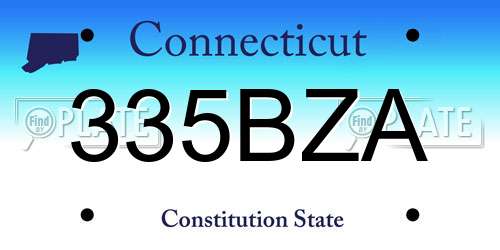335BZA Connecticut License Plate