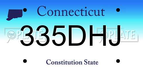 335DHJ Connecticut License Plate