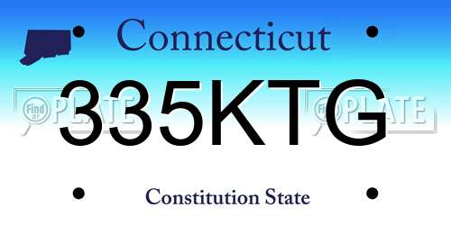 335KTG Connecticut License Plate