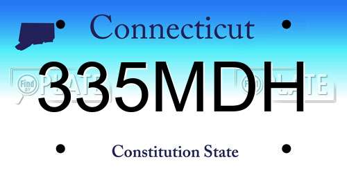 335MDH Connecticut License Plate