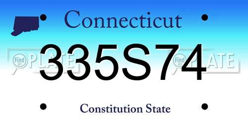 335S74 Connecticut License Plate