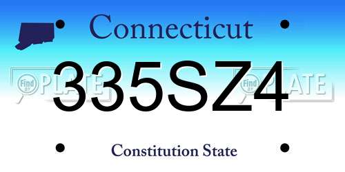 335SZ4 Connecticut License Plate