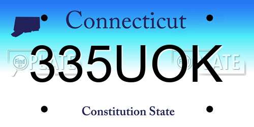 335UOK Connecticut License Plate