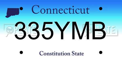 335YMB Connecticut License Plate