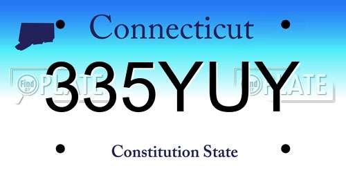 335YUY Connecticut License Plate
