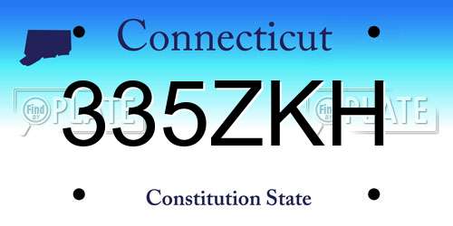 335ZKH Connecticut License Plate