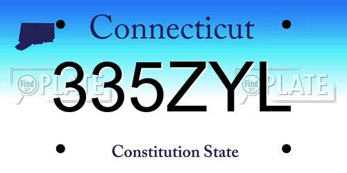 335ZYL Connecticut License Plate