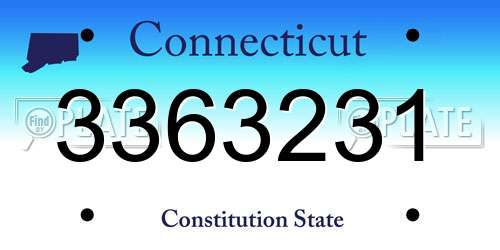 3363231 Connecticut License Plate