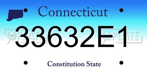 33632E1 Connecticut License Plate