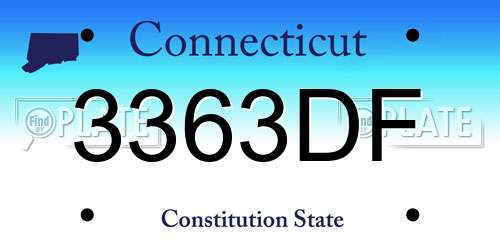 3363DF Connecticut License Plate
