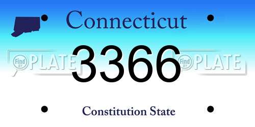 3366 Connecticut License Plate