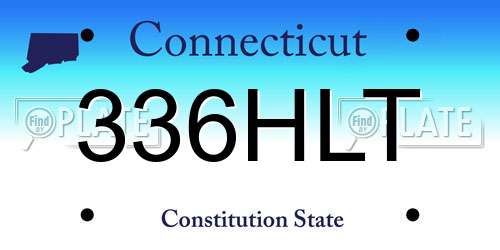 336HLT Connecticut License Plate