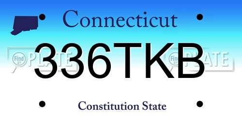 336TKB Connecticut License Plate