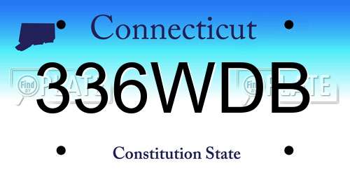 336WDB Connecticut License Plate