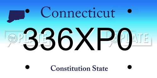 336XP0 Connecticut License Plate