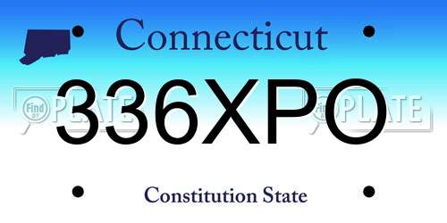 336XPO Connecticut License Plate
