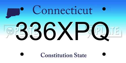336XPQ Connecticut License Plate