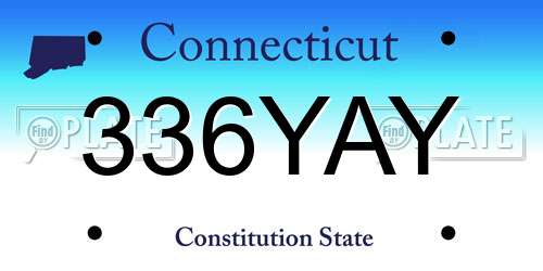 336YAY Connecticut License Plate