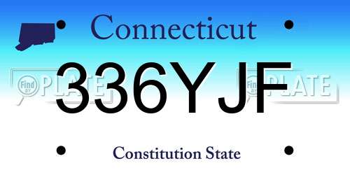 336YJF Connecticut License Plate