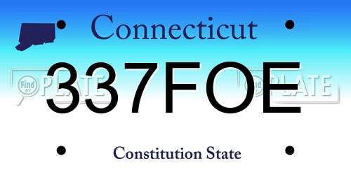337FOE Connecticut License Plate