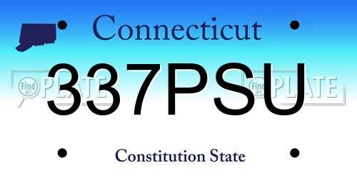 337PSU Connecticut License Plate