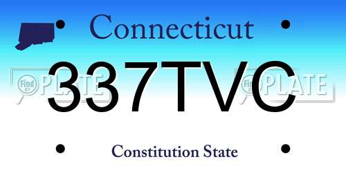 337TVC Connecticut License Plate