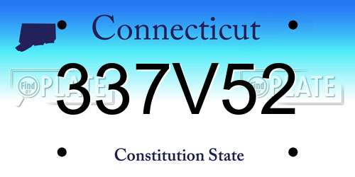 337V52 Connecticut License Plate
