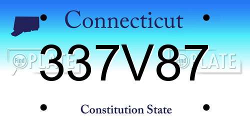 337V87 Connecticut License Plate